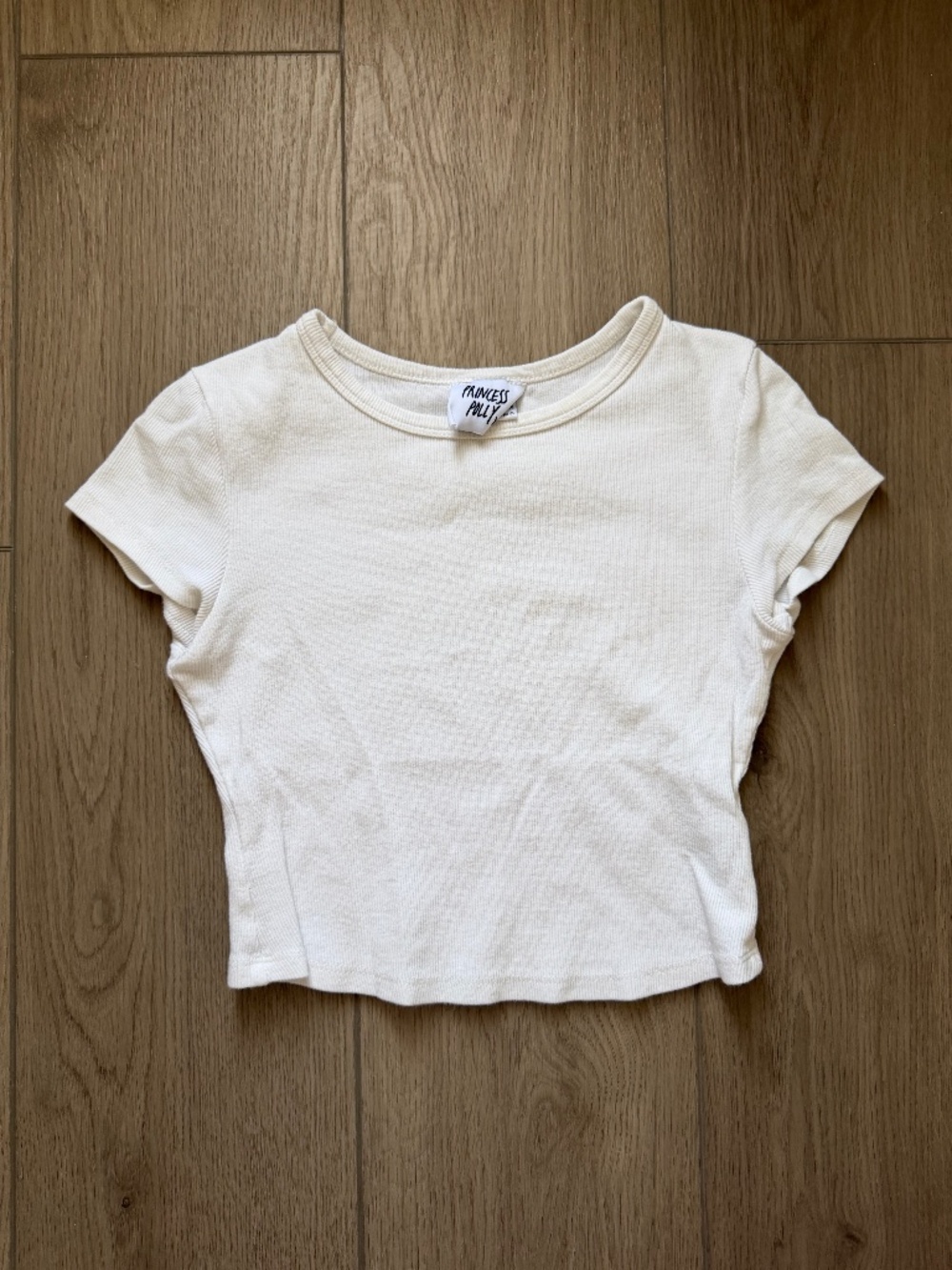 Princess Polly white cropped tee
